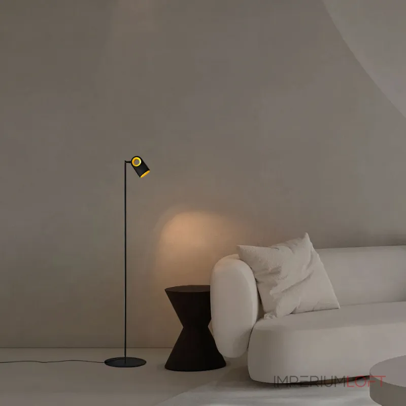 Дизайнерский светодиодный торшер с яркими вставками на поворотном плафоне с оптической линзой TOLLVER FL от ImperiumLoft