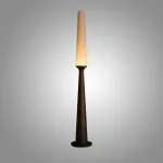 Серия торшеров с выключателем на коническом основании из высококачественной древесины и текстильным плафоном STEVE H175 Dark Brown от ImperiumLoft