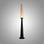 Серия торшеров с выключателем на коническом основании из высококачественной древесины и текстильным плафоном STEVE H175 Black от ImperiumLoft