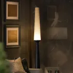 Серия торшеров с выключателем на коническом основании из высококачественной древесины и текстильным плафоном STEVE H175 Dark Brown от ImperiumLoft