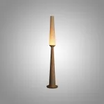 Серия торшеров с выключателем на коническом основании из высококачественной древесины и текстильным плафоном STEVE H145 Light Brown от ImperiumLoft