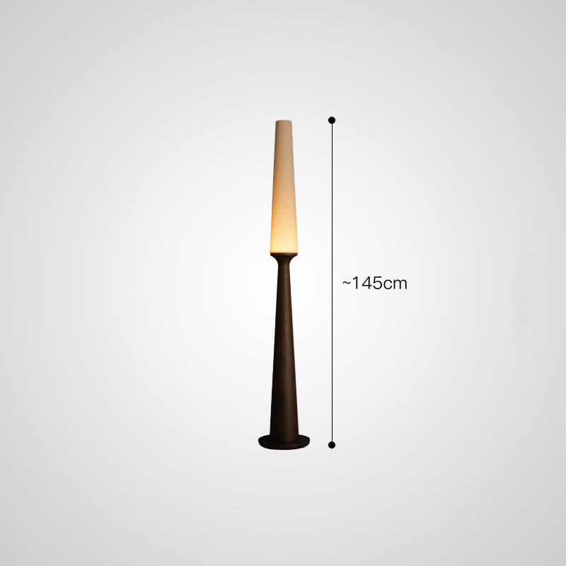 Серия торшеров с выключателем на коническом основании из высококачественной древесины и текстильным плафоном STEVE H145 Dark Brown от ImperiumLoft