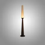 Серия торшеров с выключателем на коническом основании из высококачественной древесины и текстильным плафоном STEVE H145 Dark Brown от ImperiumLoft