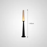 Серия торшеров с выключателем на коническом основании из высококачественной древесины и текстильным плафоном STEVE H145 Black от ImperiumLoft