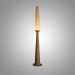 Серия торшеров с выключателем на коническом основании из высококачественной древесины и текстильным плафоном STEVE H175 Light Brown от ImperiumLoft