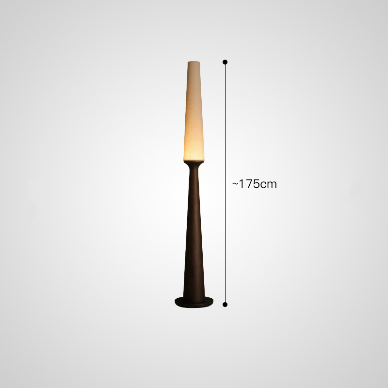 Серия торшеров с выключателем на коническом основании из высококачественной древесины и текстильным плафоном STEVE H175 Dark Brown от ImperiumLoft