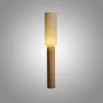 Серия торшеров с выключателем на цилиндрическим основании из высококачественной древесины и текстильным плафоном SMOT Light Brown от ImperiumLoft