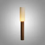 Серия торшеров с выключателем на цилиндрическим основании из высококачественной древесины и текстильным плафоном SMOT Dark Brown от ImperiumLoft