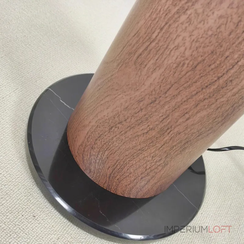 Серия торшеров с коническим корпусом из высококачественной древесины и асимметричным текстильным плафоном VALE Dark Brown от ImperiumLoft