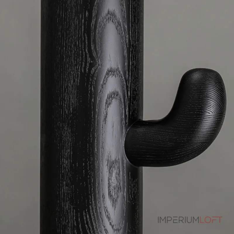 Деревянный напольный светильник в виде кактуса с шарообразным плафоном CACTUS WOOD Black от ImperiumLoft