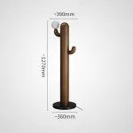 Деревянный напольный светильник в виде кактуса с шарообразным плафоном CACTUS WOOD Dark Brown от ImperiumLoft