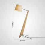 Серия торшеров с наклонным корпусом из высококачественной древесины и текстильным плафоном CLETUS Light Brown от ImperiumLoft