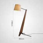 Серия торшеров с наклонным корпусом из высококачественной древесины и текстильным плафоном CLETUS Dark Brown от ImperiumLoft