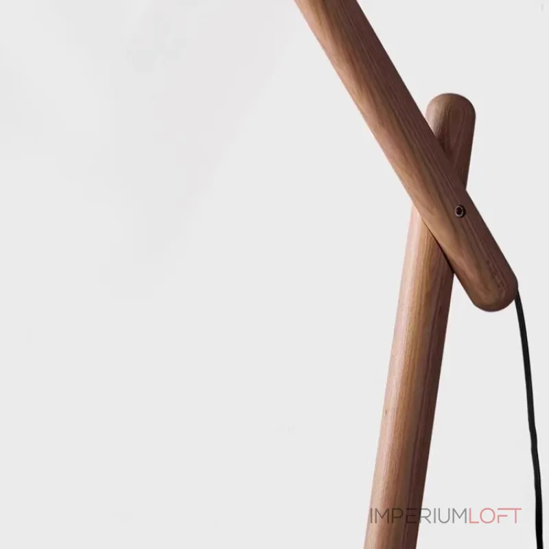 Серия торшеров с регулировкой угла наклона корпуса из высококачественной древесины и текстильным плафоном CRANE WOOD Dark Brown от ImperiumLoft