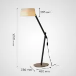 Серия торшеров с регулировкой угла наклона корпуса из высококачественной древесины и текстильным плафоном CRANE WOOD Black от ImperiumLoft