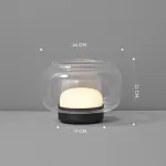 Настольная лампа с мраморным рассеивателем внутри стеклянного плафона с возможностью использования в качестве аромалампы DORIAN TAB от ImperiumLoft