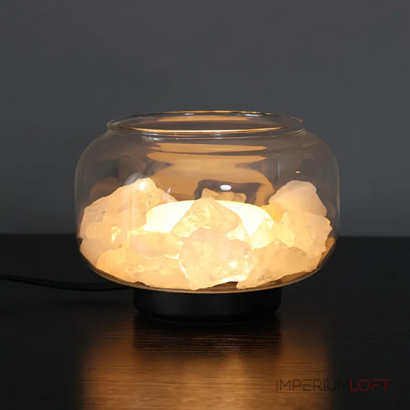 Настольная лампа с мраморным рассеивателем внутри стеклянного плафона с возможностью использования в качестве аромалампы DORIAN TAB от ImperiumLoft