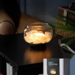 Настольная лампа с мраморным рассеивателем внутри стеклянного плафона с возможностью использования в качестве аромалампы DORIAN TAB от ImperiumLoft