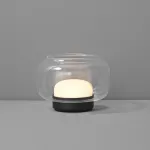 Настольная лампа с мраморным рассеивателем внутри стеклянного плафона с возможностью использования в качестве аромалампы DORIAN TAB от ImperiumLoft