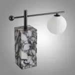 Серия настольных ламп с шарообразным плафоном на угловом кронштейне и основанием с внутренней подсветкой SYMBOL NEPHRITE TAB B от ImperiumLoft