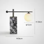 Серия настольных ламп с шарообразным плафоном на угловом кронштейне и основанием с внутренней подсветкой SYMBOL NEPHRITE TAB B от ImperiumLoft