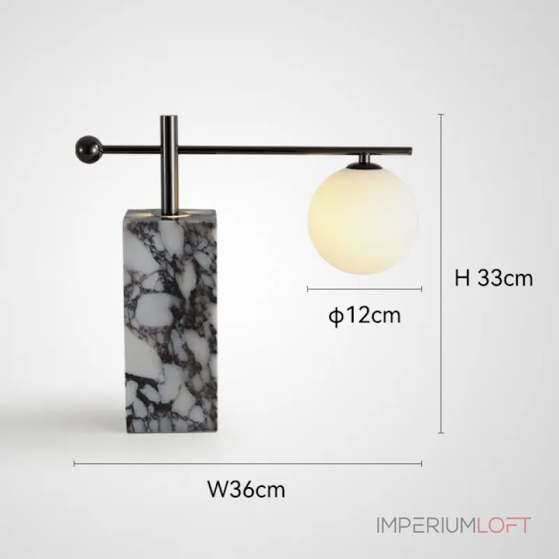 Серия настольных ламп с шарообразным плафоном на угловом кронштейне и основанием с внутренней подсветкой SYMBOL NEPHRITE TAB B от ImperiumLoft Серия настольных ламп с шарообразным плафоном на угловом кронштейне и основанием с внутренней подсветкой SYMBOL NEPHRITE TAB B от ImperiumLoft