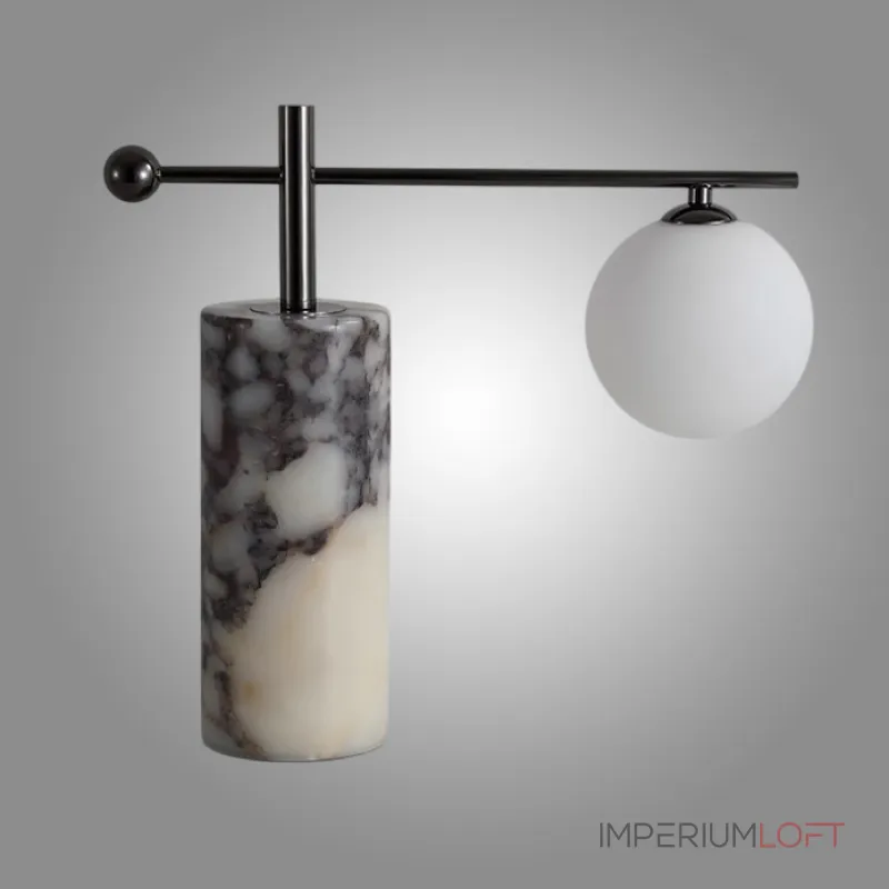 Серия настольных ламп с шарообразным плафоном на угловом кронштейне и основанием с внутренней подсветкой SYMBOL NEPHRITE TAB A от ImperiumLoft Серия настольных ламп с шарообразным плафоном на угловом кронштейне и основанием с внутренней подсветкой SYMBOL NEPHRITE TAB A от ImperiumLoft