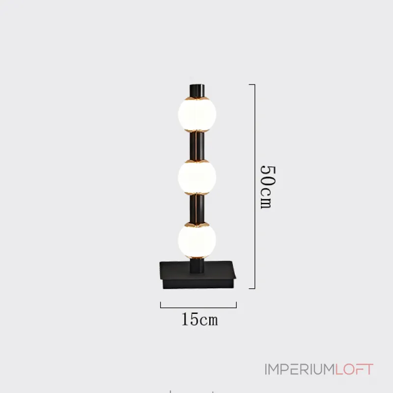 Настольная лампа с подвижными шарообразными плафонами на вертикальной стойке TONNY TAB от ImperiumLoft