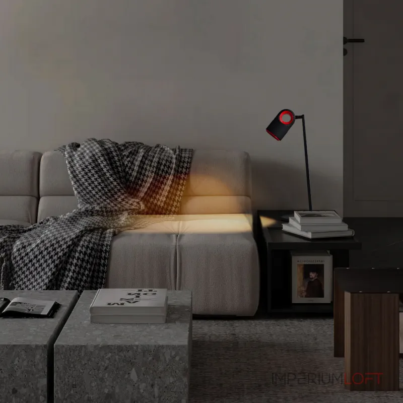 Светодиодная настольная лампа с направленным источником света на регулируемом плафоне с декоративыми элементами красного цвета TOLLVER TAB от ImperiumLoft Светодиодная настольная лампа с направленным источником света на регулируемом плафоне с декоративыми элементами красного цвета TOLLVER TAB от ImperiumLoft