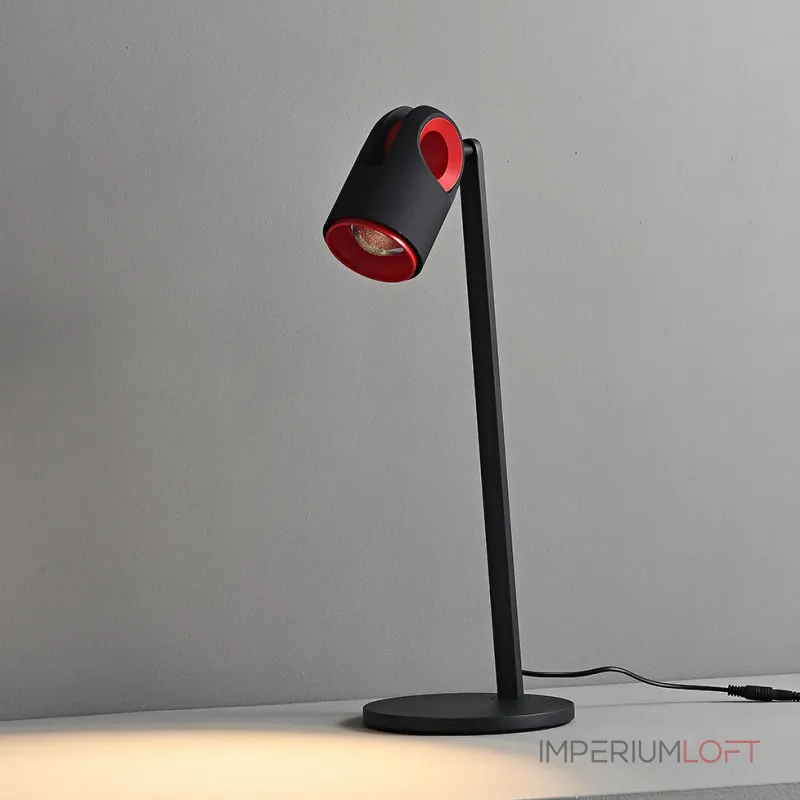 Светодиодная настольная лампа с направленным источником света на регулируемом плафоне с декоративыми элементами красного цвета TOLLVER TAB от ImperiumLoft Светодиодная настольная лампа с направленным источником света на регулируемом плафоне с декоративыми элементами красного цвета TOLLVER TAB от ImperiumLoft