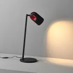 Светодиодная настольная лампа с направленным источником света на регулируемом плафоне с декоративыми элементами красного цвета TOLLVER TAB от ImperiumLoft