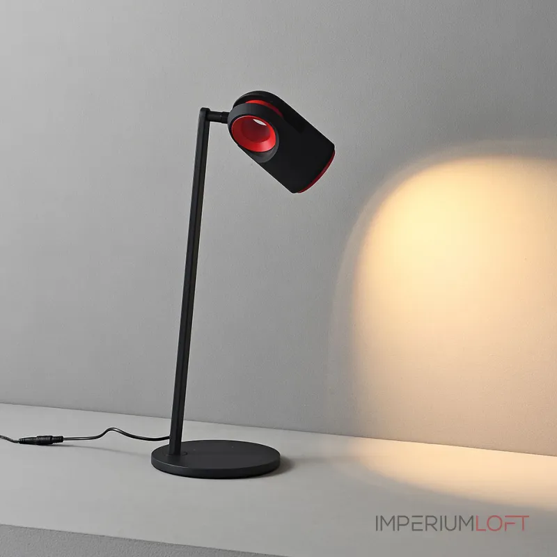Светодиодная настольная лампа с направленным источником света на регулируемом плафоне с декоративыми элементами красного цвета TOLLVER TAB от ImperiumLoft Светодиодная настольная лампа с направленным источником света на регулируемом плафоне с декоративыми элементами красного цвета TOLLVER TAB от ImperiumLoft