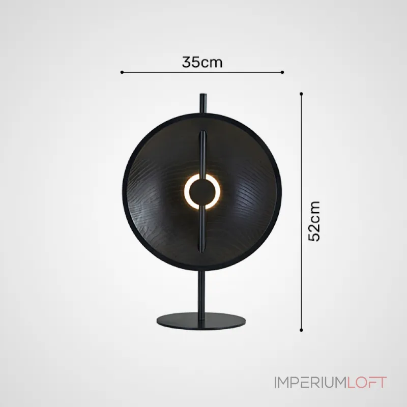 Серия настольных ламп с плафоном в виде вогнутого диска из дерева с LED подсветкой DELANO WOOD TAB Black от ImperiumLoft