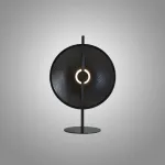 Серия настольных ламп с плафоном в виде вогнутого диска из дерева с LED подсветкой DELANO WOOD TAB Black от ImperiumLoft