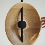 Серия настольных ламп с плафоном в виде вогнутого диска из дерева с LED подсветкой DELANO WOOD TAB Black от ImperiumLoft