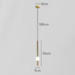 Серия светодиодных подвесных светильников в виде вертикальных стержней с шарами WAND VRT A H50 Brass от ImperiumLoft