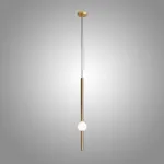 Серия светодиодных подвесных светильников в виде вертикальных стержней с шарами WAND VRT A H90 Brass от ImperiumLoft