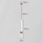 Серия светодиодных подвесных светильников в виде вертикальных стержней с шарами WAND VRT B H90 Brass от ImperiumLoft