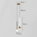 Серия светодиодных подвесных светильников в виде вертикальных стержней с шарами WAND VRT H50 L2 Brass от ImperiumLoft