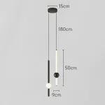 Серия светодиодных подвесных светильников в виде вертикальных стержней с шарами WAND VRT H50 L2 Black от ImperiumLoft