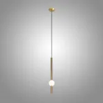 Серия светодиодных подвесных светильников в виде вертикальных стержней с шарами WAND VRT A H50 Brass от ImperiumLoft
