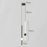 Серия светодиодных подвесных светильников в виде вертикальных стержней с шарами WAND VRT H90 L2 Black от ImperiumLoft