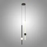 Серия светодиодных подвесных светильников в виде вертикальных стержней с шарами WAND VRT H90 L2 Black от ImperiumLoft