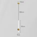 Серия светодиодных подвесных светильников в виде вертикальных стержней с шарами WAND VRT B H50 Brass от ImperiumLoft