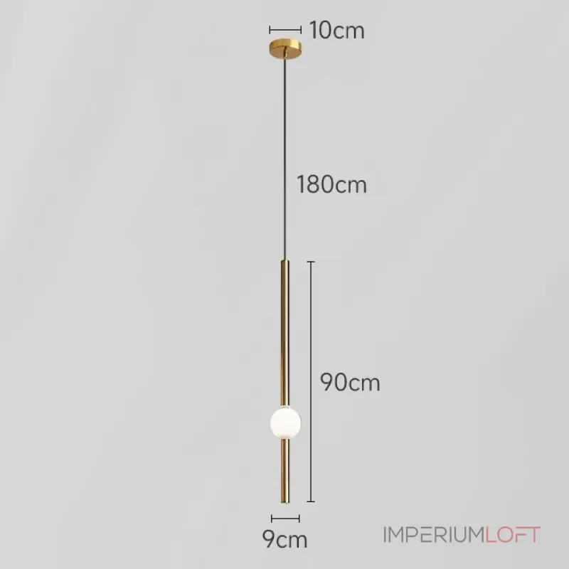 Серия светодиодных подвесных светильников в виде вертикальных стержней с шарами WAND VRT A H90 Brass от ImperiumLoft Серия светодиодных подвесных светильников в виде вертикальных стержней с шарами WAND VRT A H90 Brass от ImperiumLoft