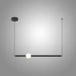 Серия светодиодных подвесных светильников в виде горизонтальных стержней с шарами WAND HRZ A L90 Black от ImperiumLoft