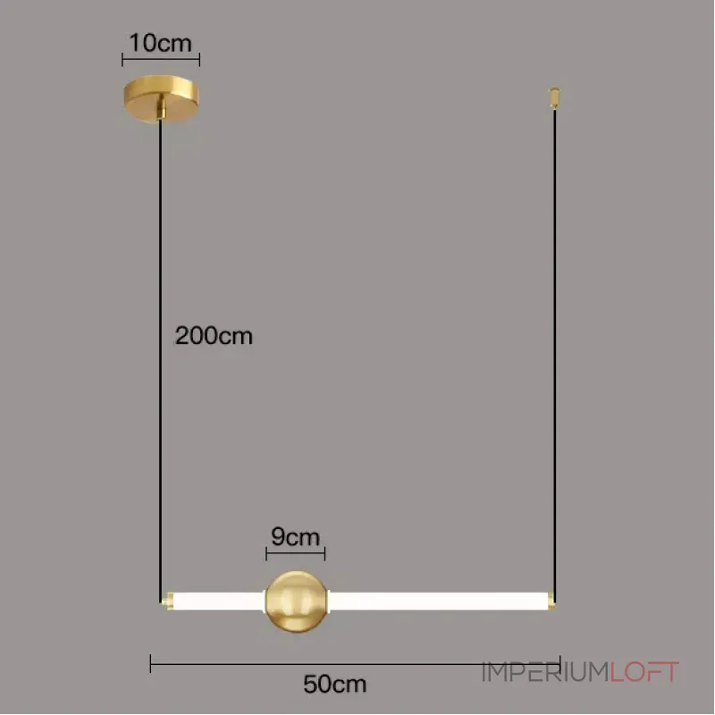 Серия светодиодных подвесных светильников в виде горизонтальных стержней с шарами WAND HRZ B L50 Brass от ImperiumLoft Серия светодиодных подвесных светильников в виде горизонтальных стержней с шарами WAND HRZ B L50 Brass от ImperiumLoft