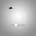 Серия светодиодных подвесных светильников в виде горизонтальных стержней с шарами WAND HRZ A L50 Black от ImperiumLoft