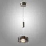 Подвесной светодиодный светильник с плафоном из дымчатого стекла и свободной регулировкой высоты HARTMUT B L1 от ImperiumLoft