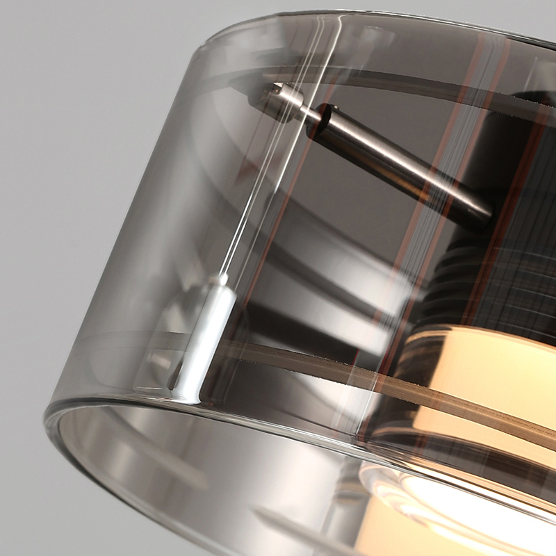 Подвесной светодиодный светильник с плафоном из дымчатого стекла и свободной регулировкой высоты HARTMUT B L1 от ImperiumLoft